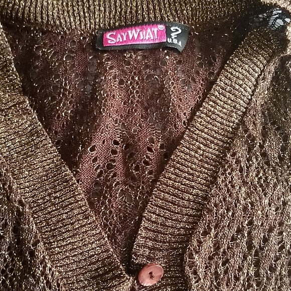 Say What Bronze long sleeve short shrug - Picture 3 of 4